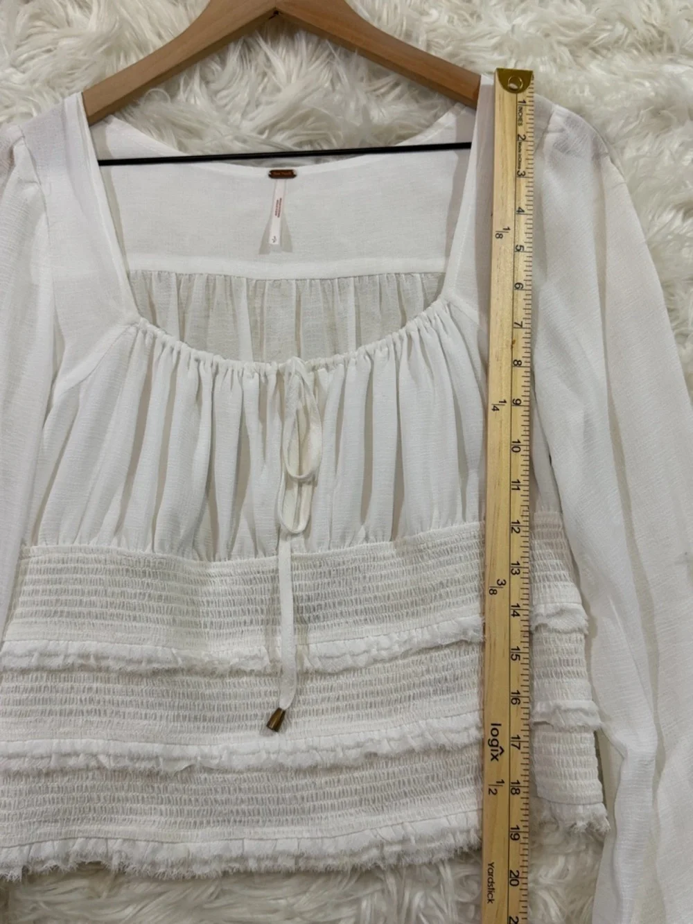 Free People Lolita Blouse in White, Women’s Small